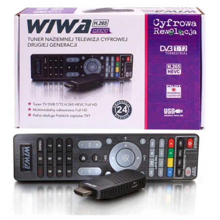 sintonizzatore tv terrestre wiwa dvb-t2 h.265/hevc nero [udwiwt2h265mini]