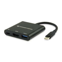 docking station conceptronic donn01b 3in1 usb-c 60w nero [donn01b]