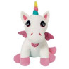 peluche ods baby unicorno pegasus 30cm bianco/rosa