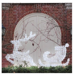 decorazione natalizia lotti renna galoppante con slitta 2d con gocce