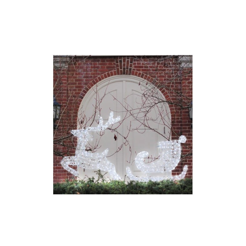 decorazione natalizia lotti renna galoppante con slitta 2d con gocce