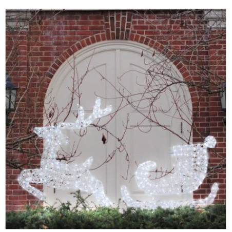 decorazione natalizia lotti renna galoppante con slitta 2d con gocce