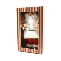 decorazione natalizia statuetta di babbo natale chef in resina da