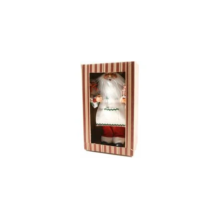 decorazione natalizia statuetta di babbo natale chef in resina da