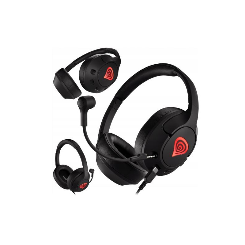 cuffie genesis radon 800 gaming con microfono cablata/on-ear/nero