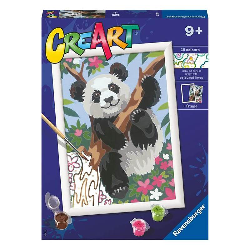 gioco creativo pittura ravensburger 20261 creart panda multicolore