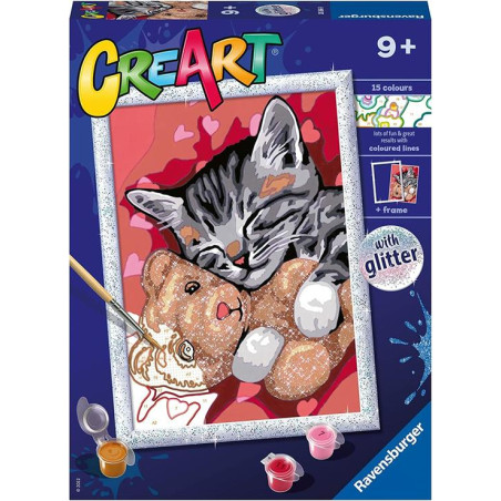 gioco creativo pittura ravensburger 20266 creart gattino e suo orsetto