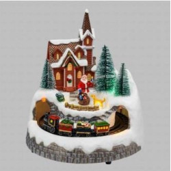 villaggio di natale led lotti trenino babbo cane movimento e musica