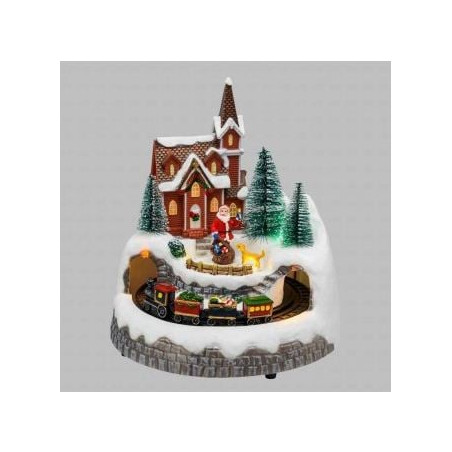 villaggio di natale led lotti trenino babbo cane movimento e musica