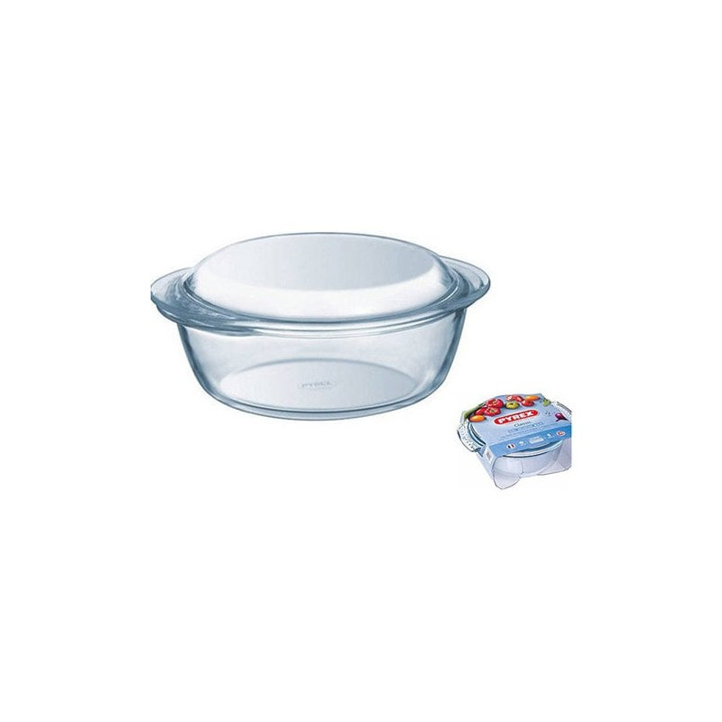 casseruola pyrex tonda con coperchio in vetro 1l trasparente