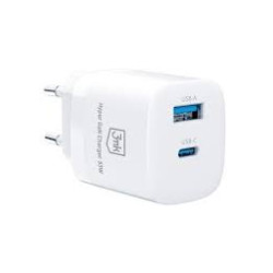 alimentatore da rete 3mk hyper gan 2 porte tipo-a/c 33w bianco