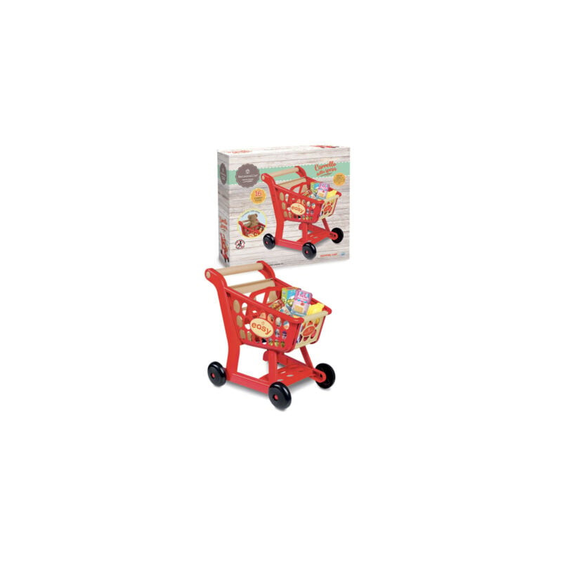 carrello spesa giocattolo ods 44080 maisonelle rosso