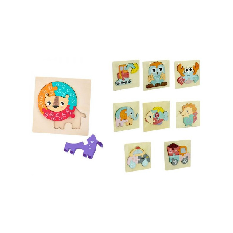 puzzle in legno globo amico animali e mezzi