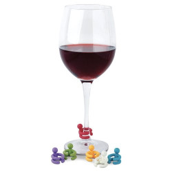 set segna bicchieri per calici ghidini cipriano in silicone multicolore