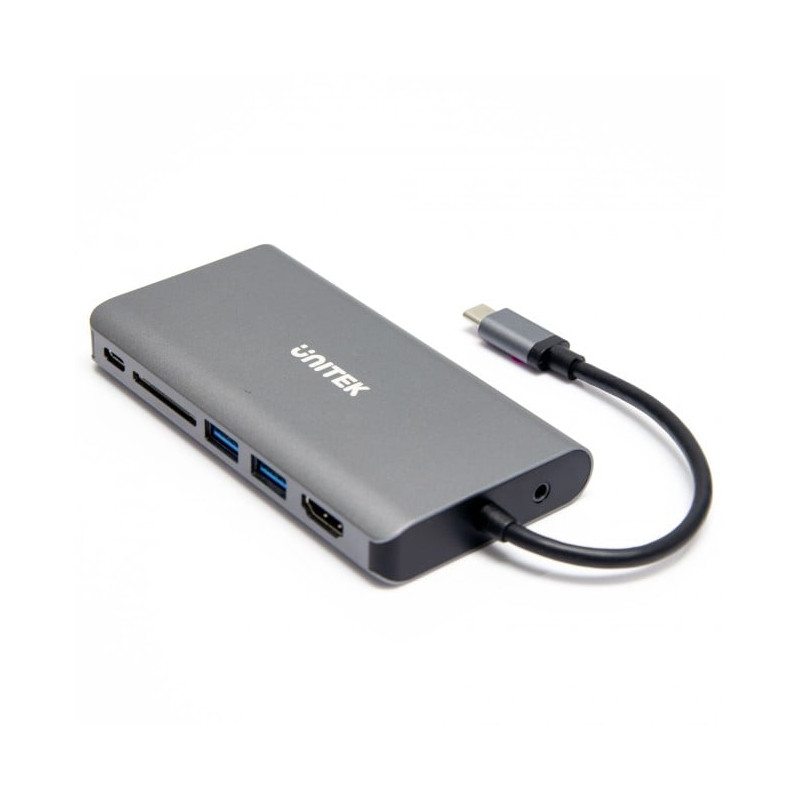 hub usb unitek 8-in-1 usb3.1 typ-c con power delivery