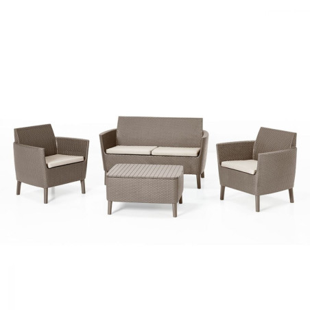 set di mobili allibert salemo per giardino 4pz beige [b07bkrml3c]