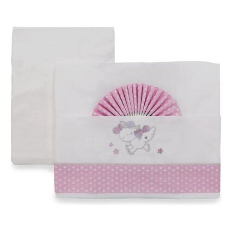 set lenzuola italbaby completo unicorn lilla per lettino parure bianco/rosa