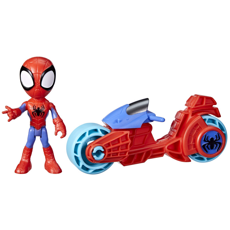 figurina hasbro marvel spidey con la moto 6cm [f74595x0]