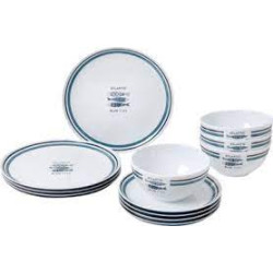 set piatti campeggio brunner 0830148n c6t midday bluebay bianco e