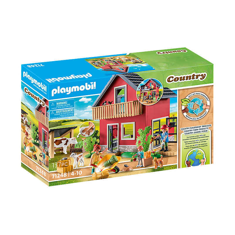 gioco da costruzione playmobil casale di campagna con spazio esterno