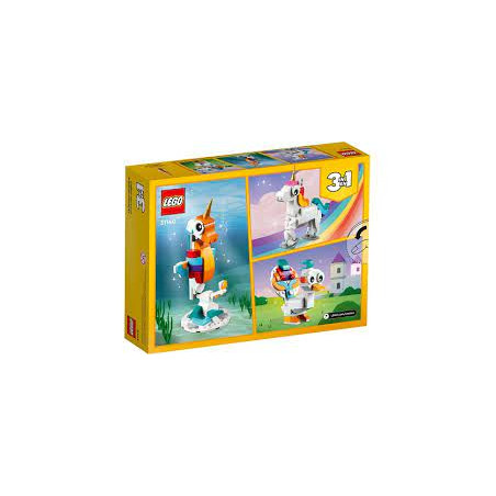 gioco da costruzione lego creator 31140 unicorno magico145pz