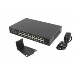 switch lanberg 24 ptos 1gb poe+/2x sfp 2x gbit ethernet 250w rack