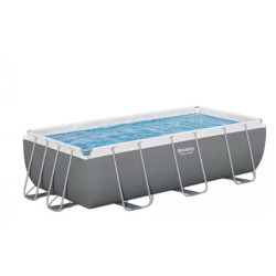 piscina bestway power steel rettangolare con pompa filtrante 412x201x122cm/grigio