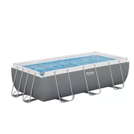 piscina bestway power steel rettangolare con pompa filtrante 412x201x122cm/grigio