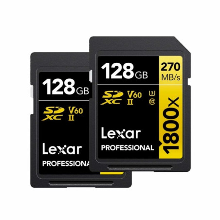 128gb scheda sdxc lexar professional 1800x uhs-ii u3 2pz nero