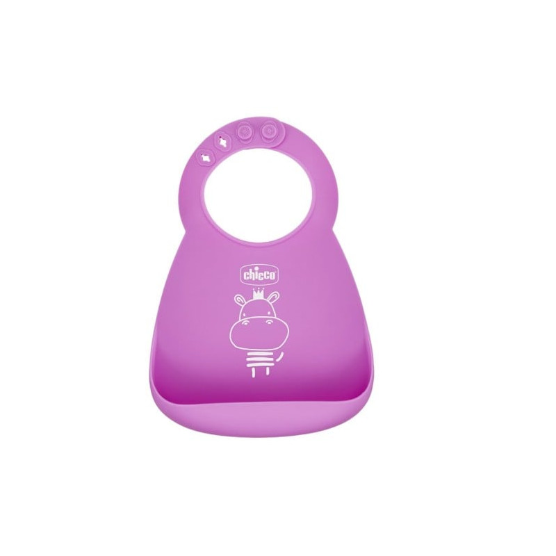 bavaglino chicco in silicone facile da arrotolare 6 mesi+ 1pz rosa