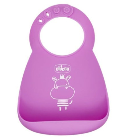 bavaglino chicco in silicone facile da arrotolare 6 mesi+ 1pz rosa