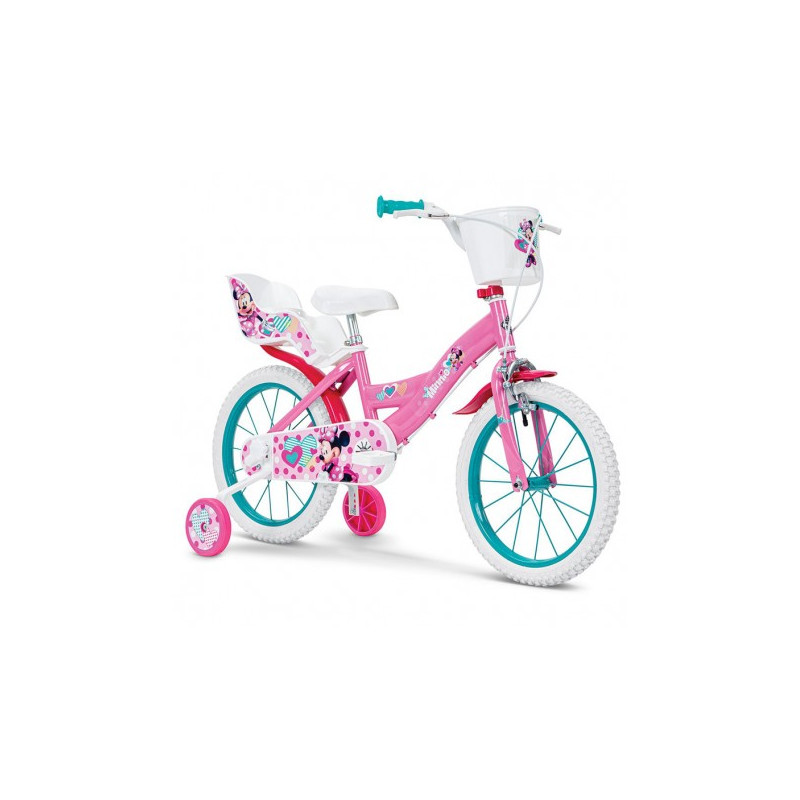 bicicletta mandelli disney minnie 16'' per bambini con rotelle
