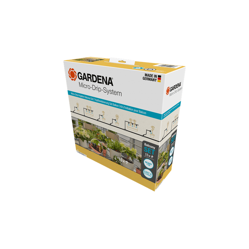 set microirrigatore gardena a microgoccia 15 piante 1/2" nero/grigio