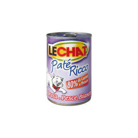 mangime umido monge lechat pate' ricco orata e pesce bianco 400g