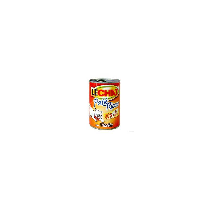mangime umido monge lechat pate' ricco con vitello 400g