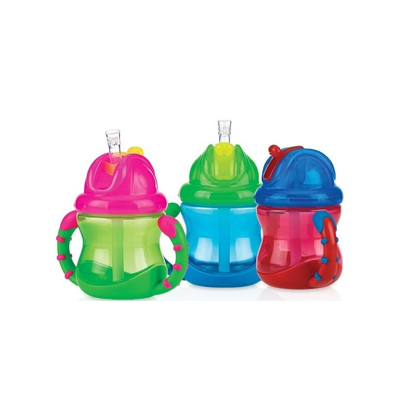 tazza nuby flip it con manici e cannuccia 240ml