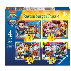 puzzle ravensburger 4 in una scatola paw patrol 12+16+20+24pz