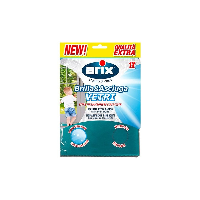 panno microfibra arix brilla e asciuga vetri [28489]
