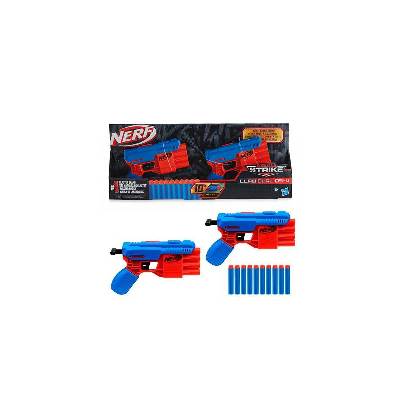 fucile nerf alpha strike claw dual qs-4 blu/rosso [f2464]