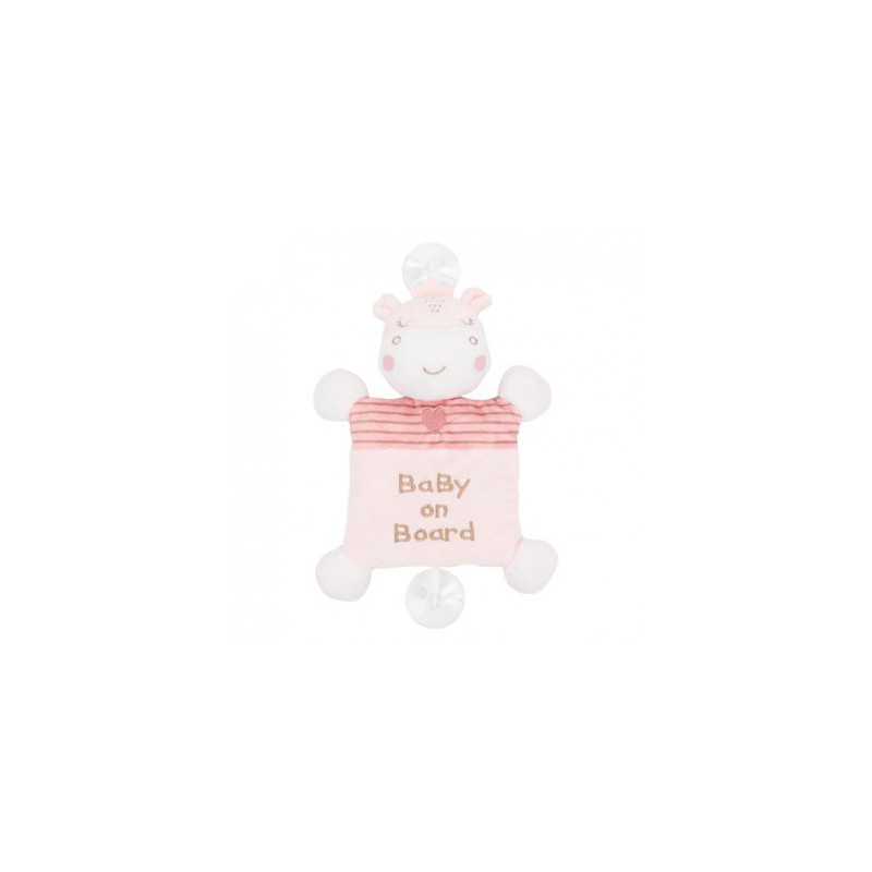 peluche kikka boo hippo dreams baby in macchina 26cm con ventose