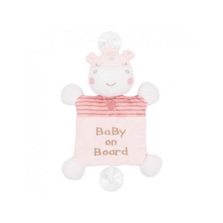 peluche kikka boo hippo dreams baby in macchina 26cm con ventose