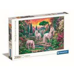 puzzle clementoni hq classico giardino unicorni 2000-pz [wzclet0ug032575]
