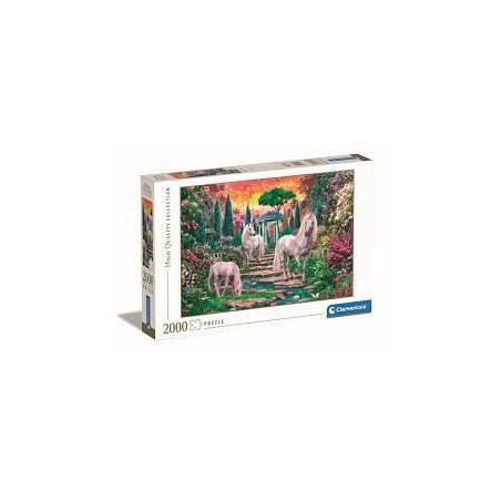 puzzle clementoni hq classico giardino unicorni 2000-pz [wzclet0ug032575]