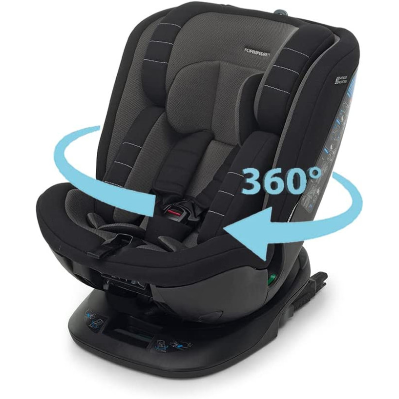 seggiolino auto foppapedretti girevole 360Â° dual fix nero