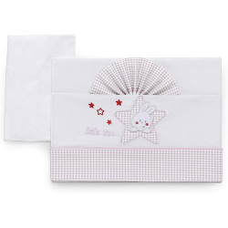 set lenzuola italbaby 015.3010-0201 per culla 3pz rosa