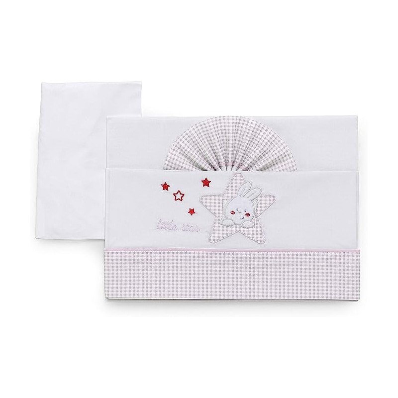 set lenzuola italbaby 015.3010-0201 per culla 3pz rosa