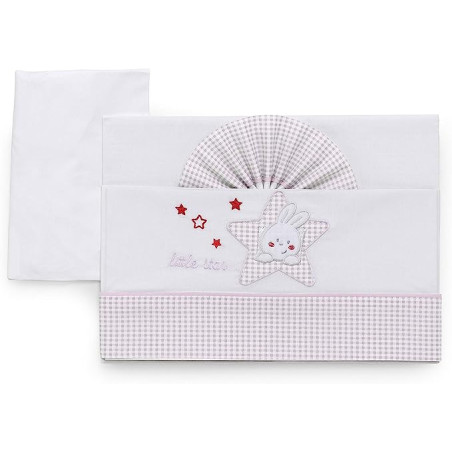 set lenzuola italbaby 015.3010-0201 per culla 3pz rosa