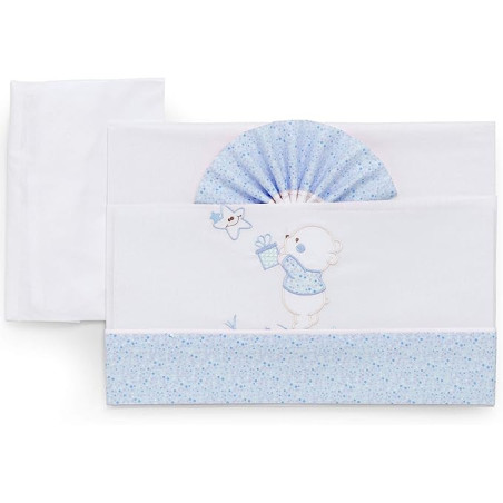 set lenzuola italbaby 015.3010-0102 per carrozzina bear 3pz azzurro