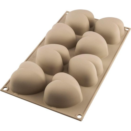 stampi cuoricini silikomart s3d26186 3d cuore 8 forme crema [s3d26186]