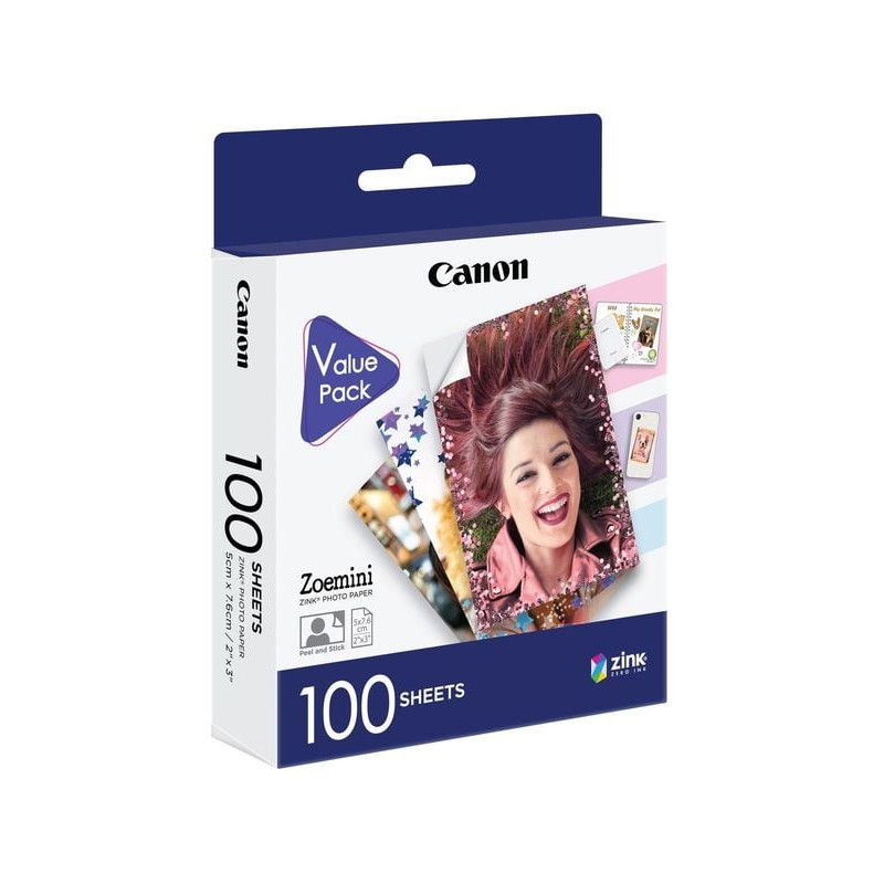 carta fotografica canon zink zp-2030 5x7.5cm 100 fogli [6135c003]